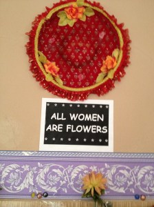 All Women Are Flowers--Sign in Turkish Public Restroom