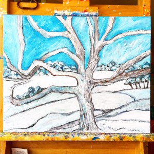 Watching From Afar acrylic on canvas 16" x 20'